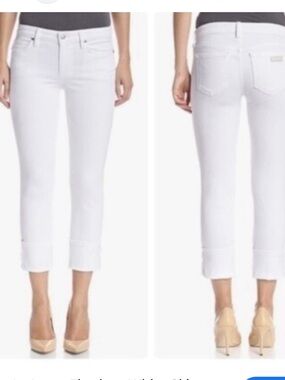 Joe's Jeans White Cropped Ankle Cigarette Jeans